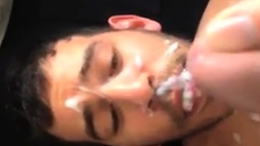 Arab Boy take the full load of daddys cum..