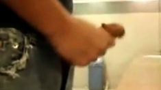 Bigcockflasher - Caught wanking in public restroom