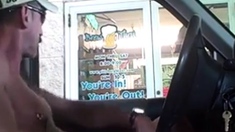 Str8 drive-thru with his dick out