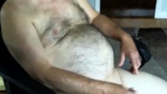 Handsome Hairy Dad Jerking Off