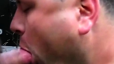 Straight dad sucks cock