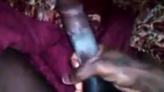 stroking bbc cumshot playing with my big long black dick