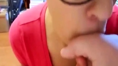 Beautiful cum load in mouth at the end