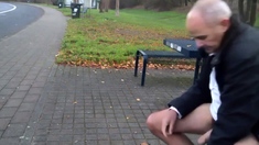 German Daddy Wanking Outdoor