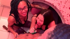 Hot amateur blowjob threesome