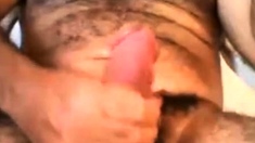 LATINO HAIRY DADDY BEAR BIG FAT COCK AND THICK CUMSHOT