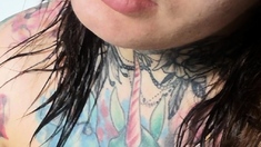 Amateur busty brunette masturbates and does hand job