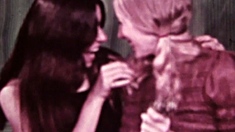 Blond and brunette lesbians licking pussy