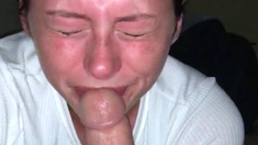 Wet and messy amateur blowjob and handjob