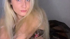 Curly Blonde Teen Records Solo Dildo Masturbation More at