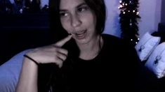 Cute curly brunette solo webcam masturbation