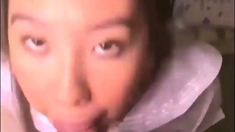 Asian amateur Mao Hamasaki demonstrated a blowjob in pov