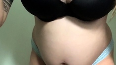 Amateur striptease and Solo masturbation