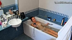 Brunette solo honey shows her masturbating skills