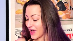 Cute curly brunette solo webcam masturbation