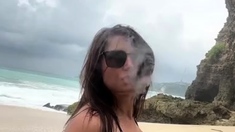 First Time Amateur Brunette Solo With Dildo