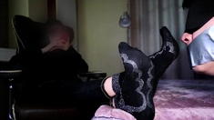 Close up foot fetish on cam