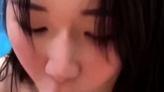 Hottest Asian big bust babe blowjob