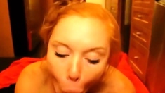 German Redhead Amateur Blowjob and Homemade Action