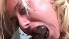 Horny Little White Bitch And A Milf Get Wrecked By A Big Black Cock