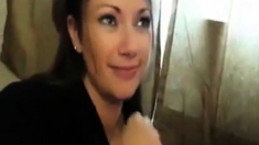 Girl Jerks Off Her Boyfriend And Takes Load In Mouth