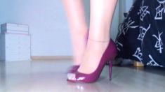 Nylon feet + designer heels + horny