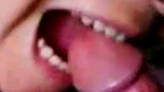 She Sucks Her Man Till He Cum In Her Mouth - Homemade