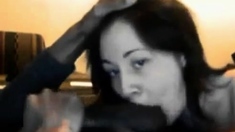 Well Trained Closet Slut Throats A Long Black Pole